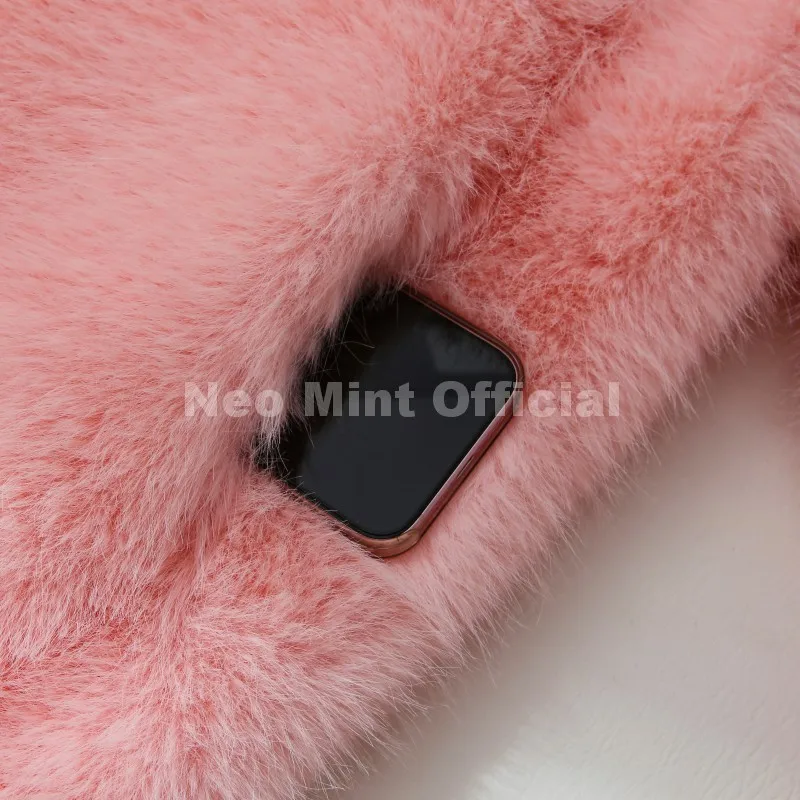Neo Mint 2025 Winter Hot Brown Belted Faux Fur Coat Women Thick Warm Long Fox Fur Jacket Chic Brand Fashion Girls Furry Overcoat