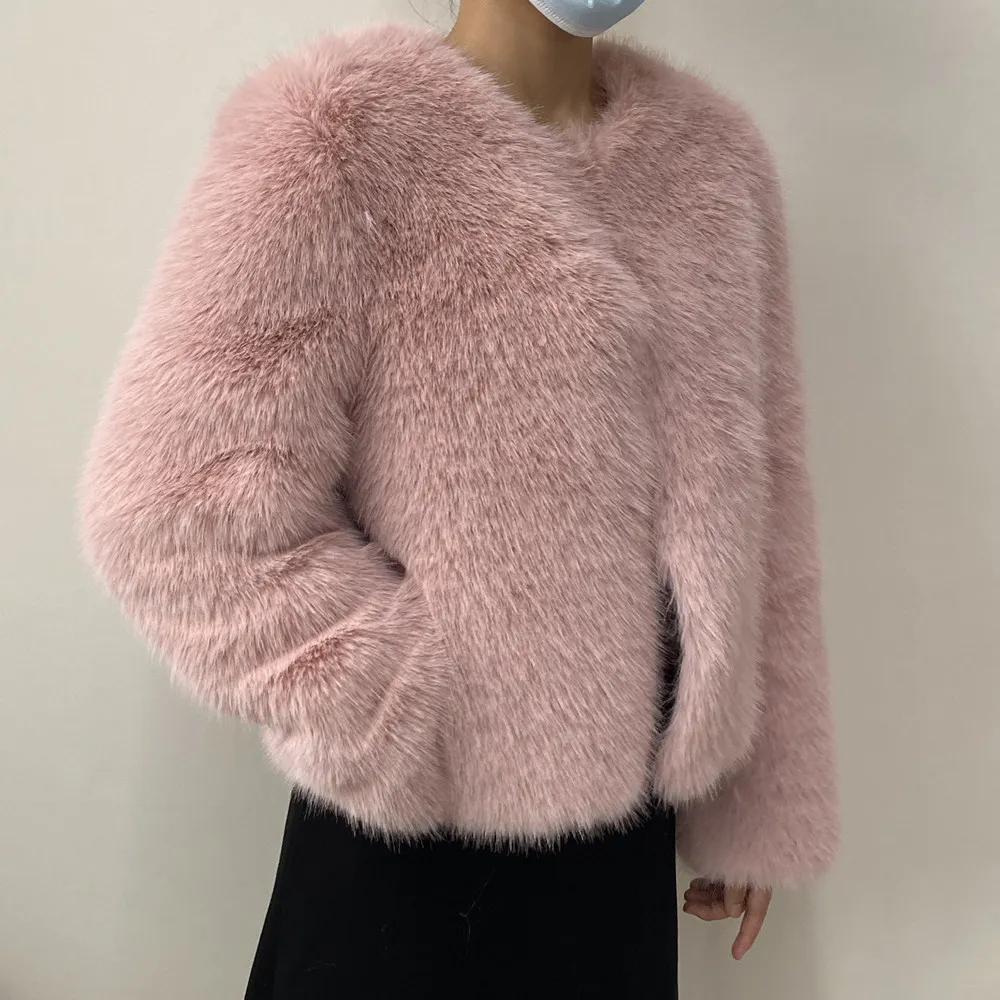 Street Fashion Luxury Faux Fur Coat Women Winter 2023 Hot Cool Girls Fluffy Short Fur Fox Jacket