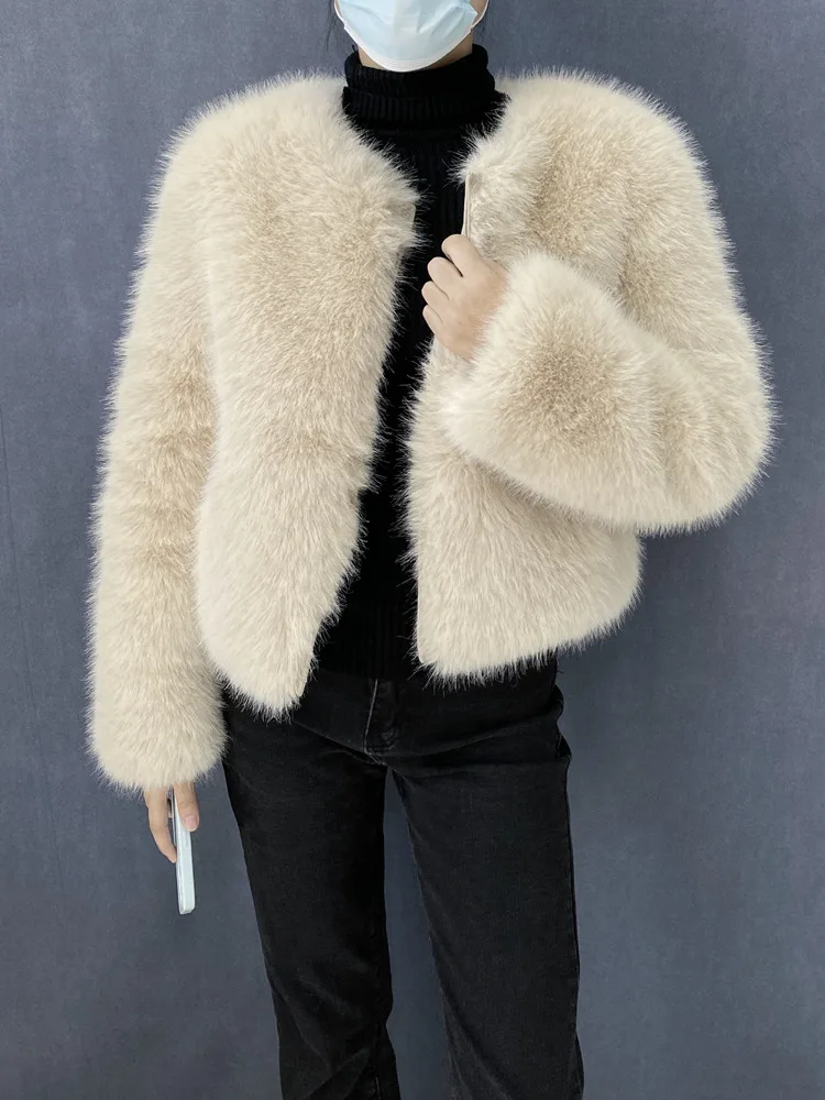 Street Fashion Luxury Faux Fur Coat Women Winter 2023 Hot Cool Girls Fluffy Short Fur Fox Jacket