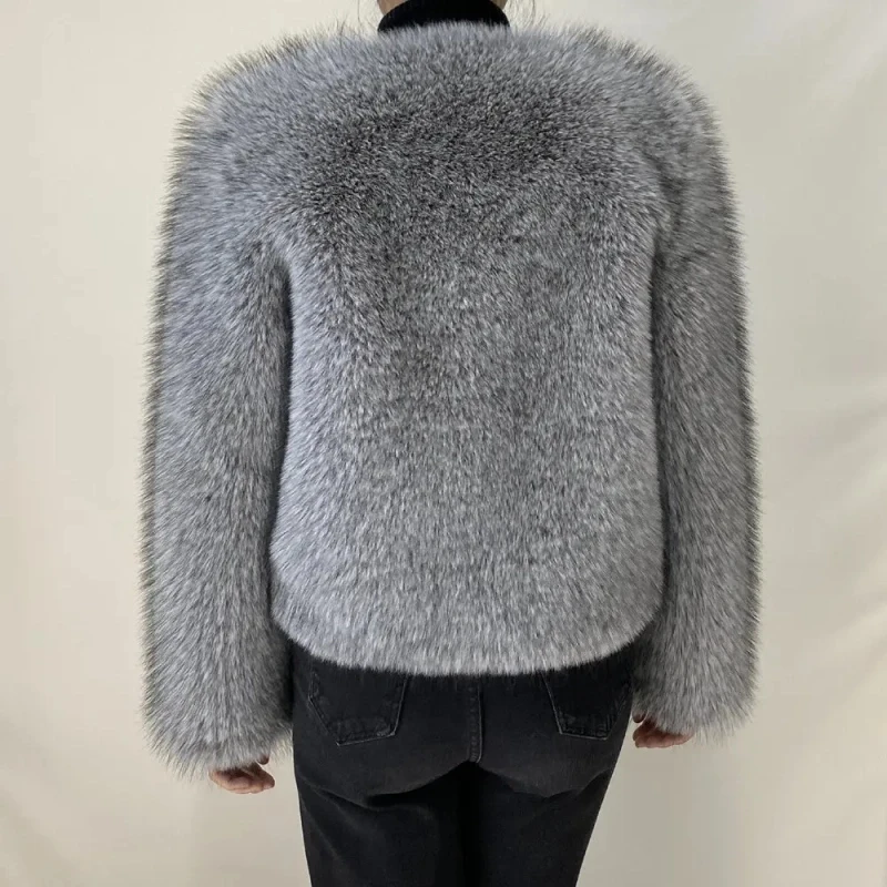Street Fashion Luxury Faux Fur Coat Women Winter 2023 Hot Cool Girls Fluffy Short Fur Fox Jacket