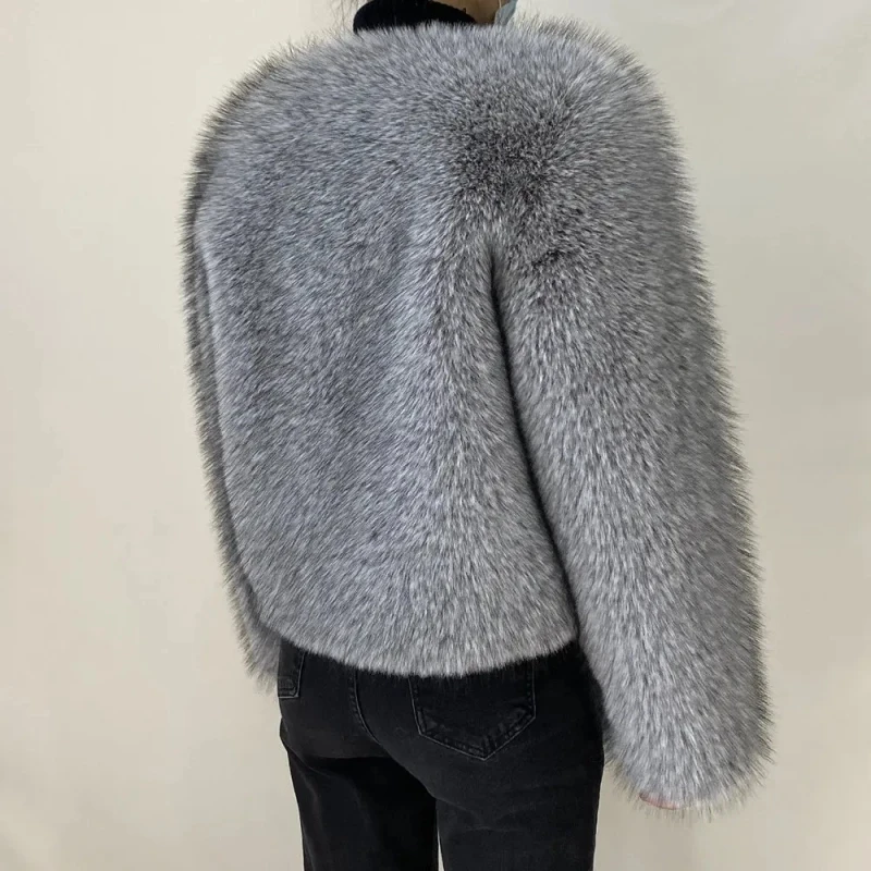 Street Fashion Luxury Faux Fur Coat Women Winter 2023 Hot Cool Girls Fluffy Short Fur Fox Jacket