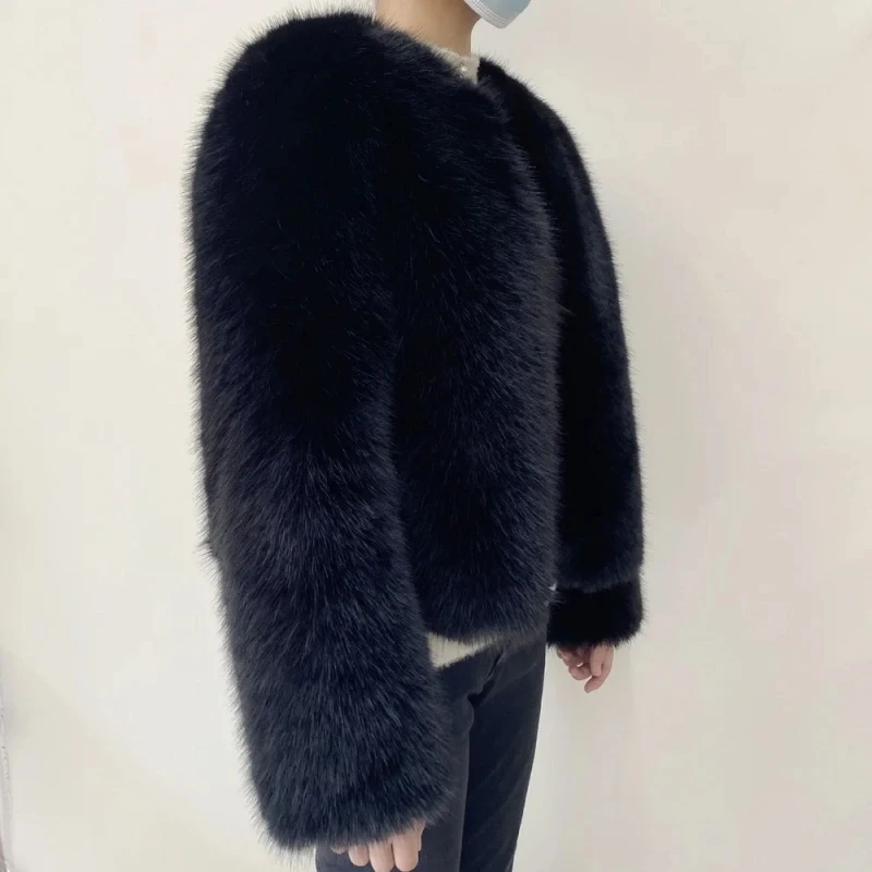 Street Fashion Luxury Faux Fur Coat Women Winter 2023 Hot Cool Girls Fluffy Short Fur Fox Jacket