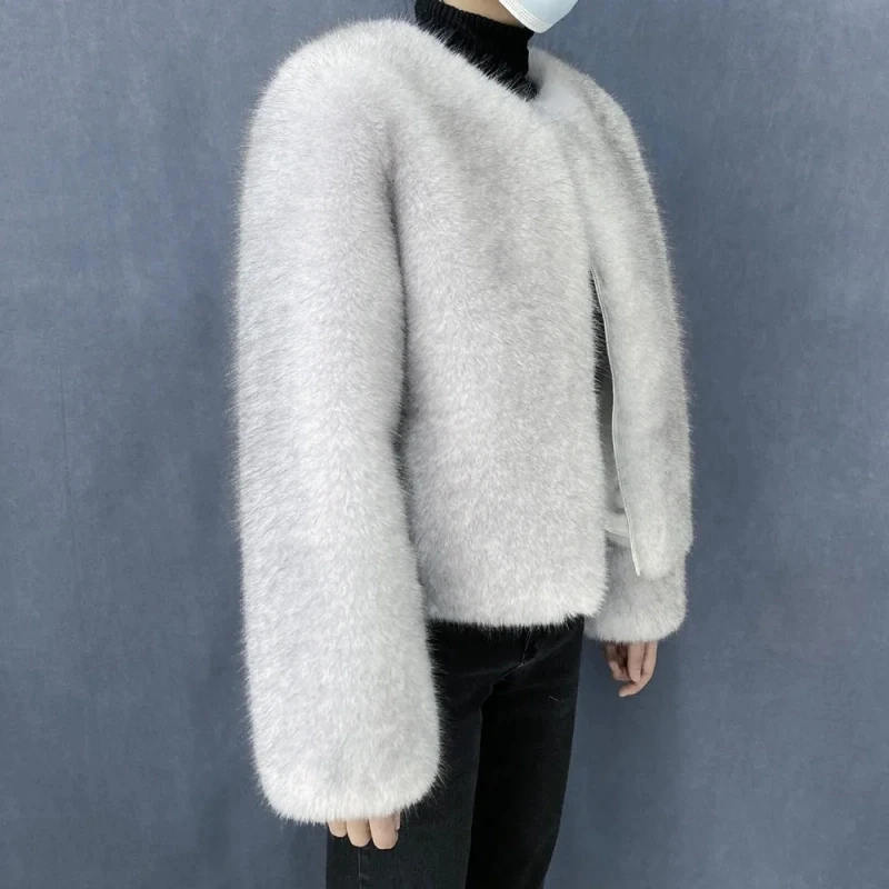 Street Fashion Luxury Faux Fur Coat Women Winter 2023 Hot Cool Girls Fluffy Short Fur Fox Jacket