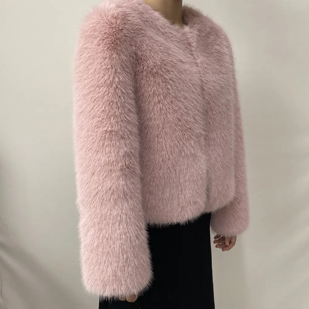 Street Fashion Luxury Faux Fur Coat Women Winter 2023 Hot Cool Girls Fluffy Short Fur Fox Jacket