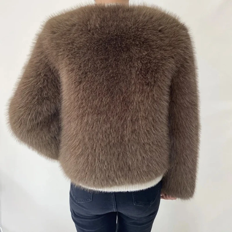 Street Fashion Luxury Faux Fur Coat Women Winter 2023 Hot Cool Girls Fluffy Short Fur Fox Jacket