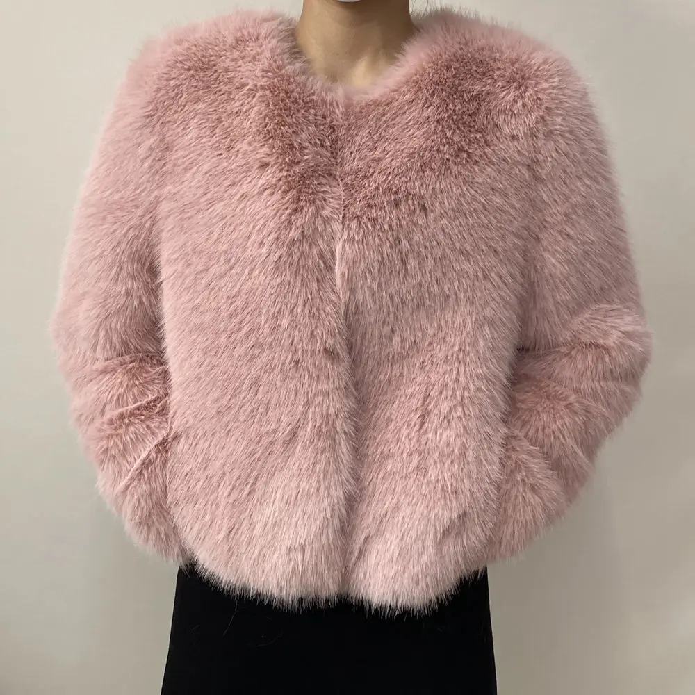 Street Fashion Luxury Faux Fur Coat Women Winter 2023 Hot Cool Girls Fluffy Short Fur Fox Jacket