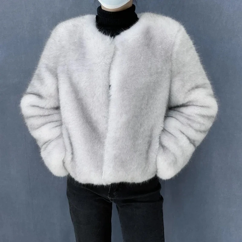 Street Fashion Luxury Faux Fur Coat Women Winter 2023 Hot Cool Girls Fluffy Short Fur Fox Jacket
