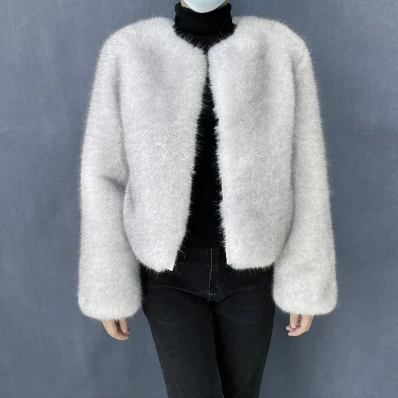 Street Fashion Luxury Faux Fur Coat Women Winter 2023 Hot Cool Girls Fluffy Short Fur Fox Jacket