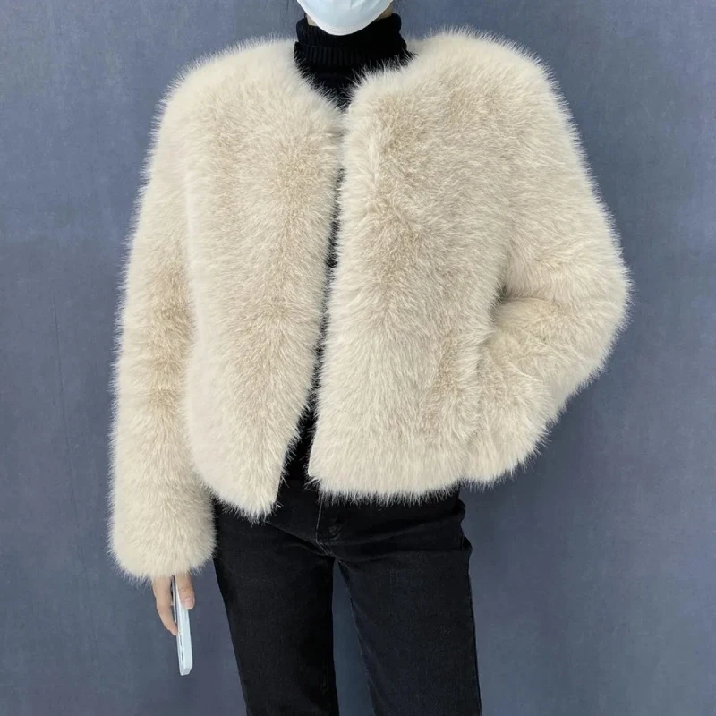 Street Fashion Luxury Faux Fur Coat Women Winter 2023 Hot Cool Girls Fluffy Short Fur Fox Jacket