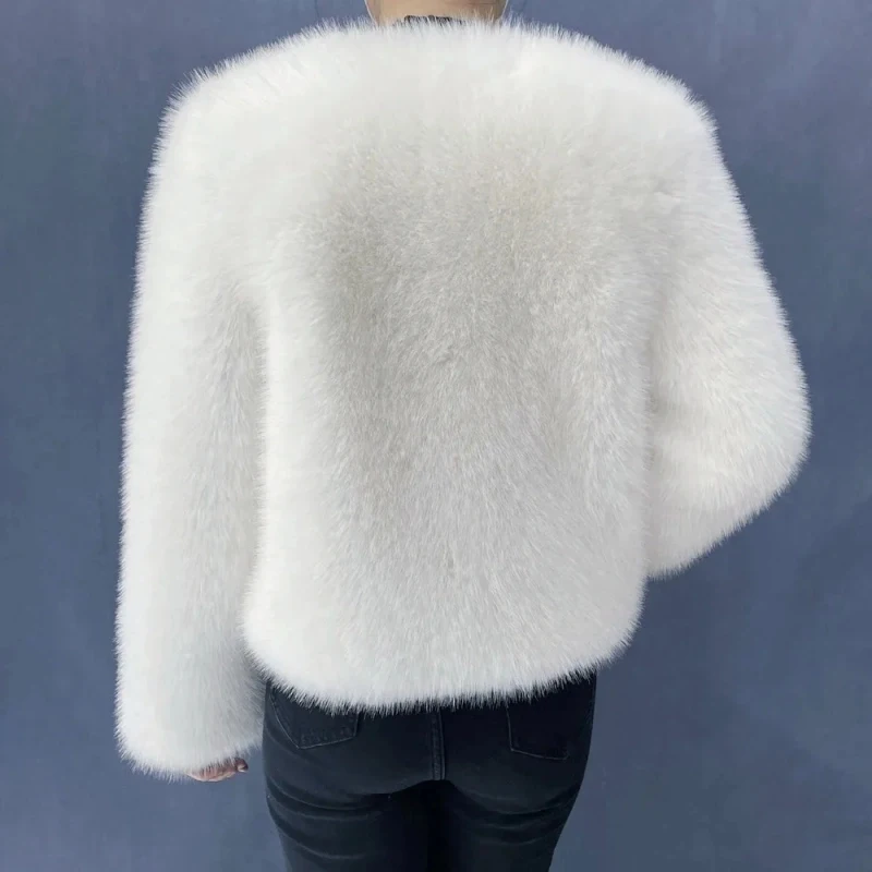 Street Fashion Luxury Faux Fur Coat Women Winter 2023 Hot Cool Girls Fluffy Short Fur Fox Jacket