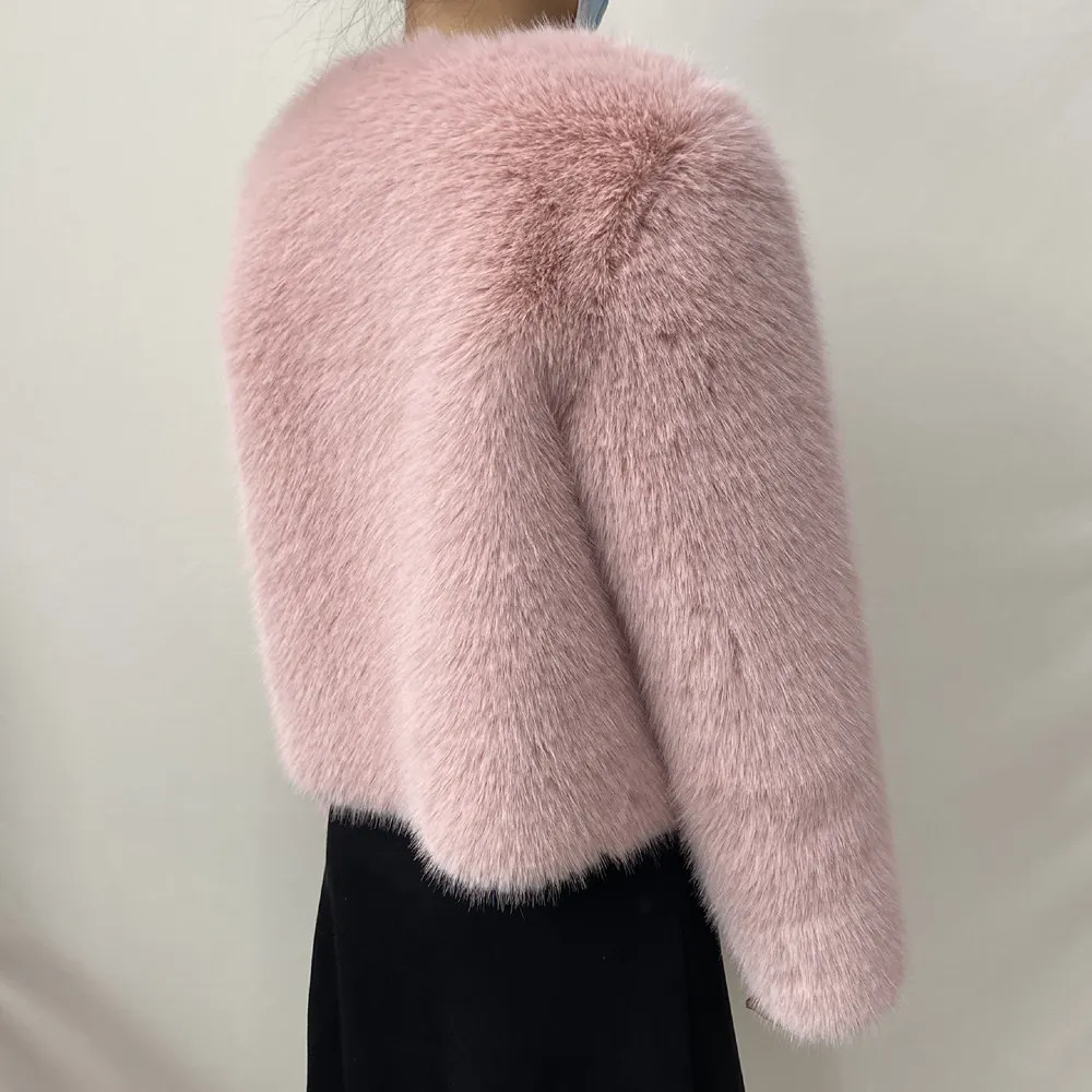 Street Fashion Luxury Faux Fur Coat Women Winter 2023 Hot Cool Girls Fluffy Short Fur Fox Jacket