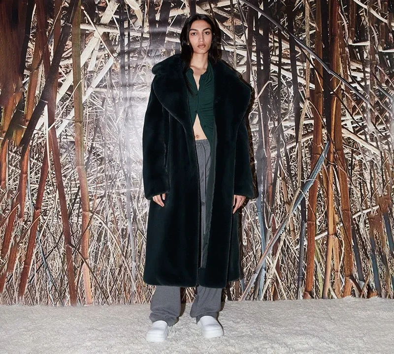 2026 Faux Fur Maxi Jacket Women Thick Belt Autumn Winter Coat Long Warm Luxury Belt Fur Black Parkas Bontjas Furry Outerwear