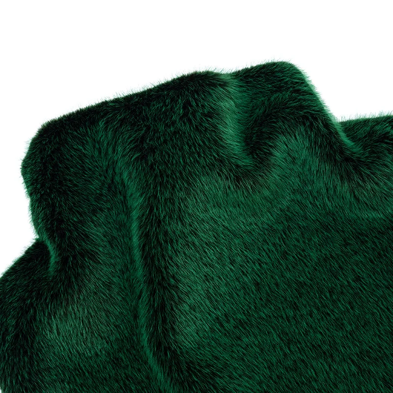 FAGADOER Winter New Fashion Fur Patchwork Bodycon Jacket Woman Green High Neck Sleeveless Crop Top Female Streetwear Clothing