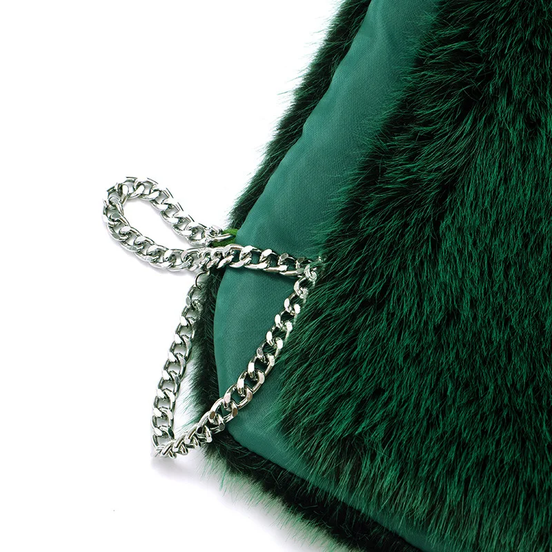 FAGADOER Winter New Fashion Fur Patchwork Bodycon Jacket Woman Green High Neck Sleeveless Crop Top Female Streetwear Clothing