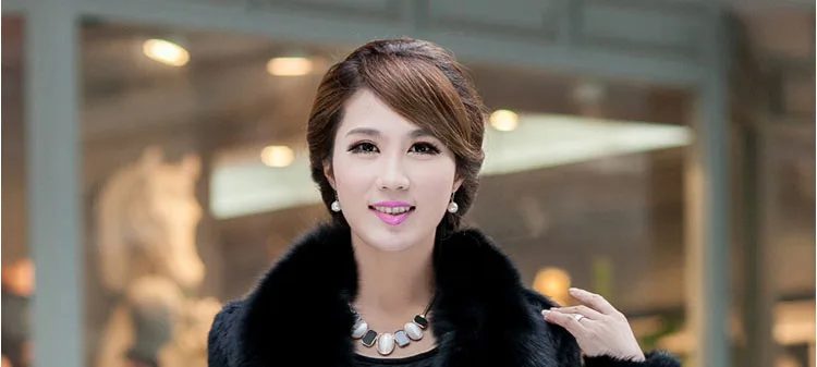 High Quality Faux Rabbit Hair Coat Women's Warm Outerwear Autumn Winter Short Faux Fox Fur Collar Coat Jacket Overcoat