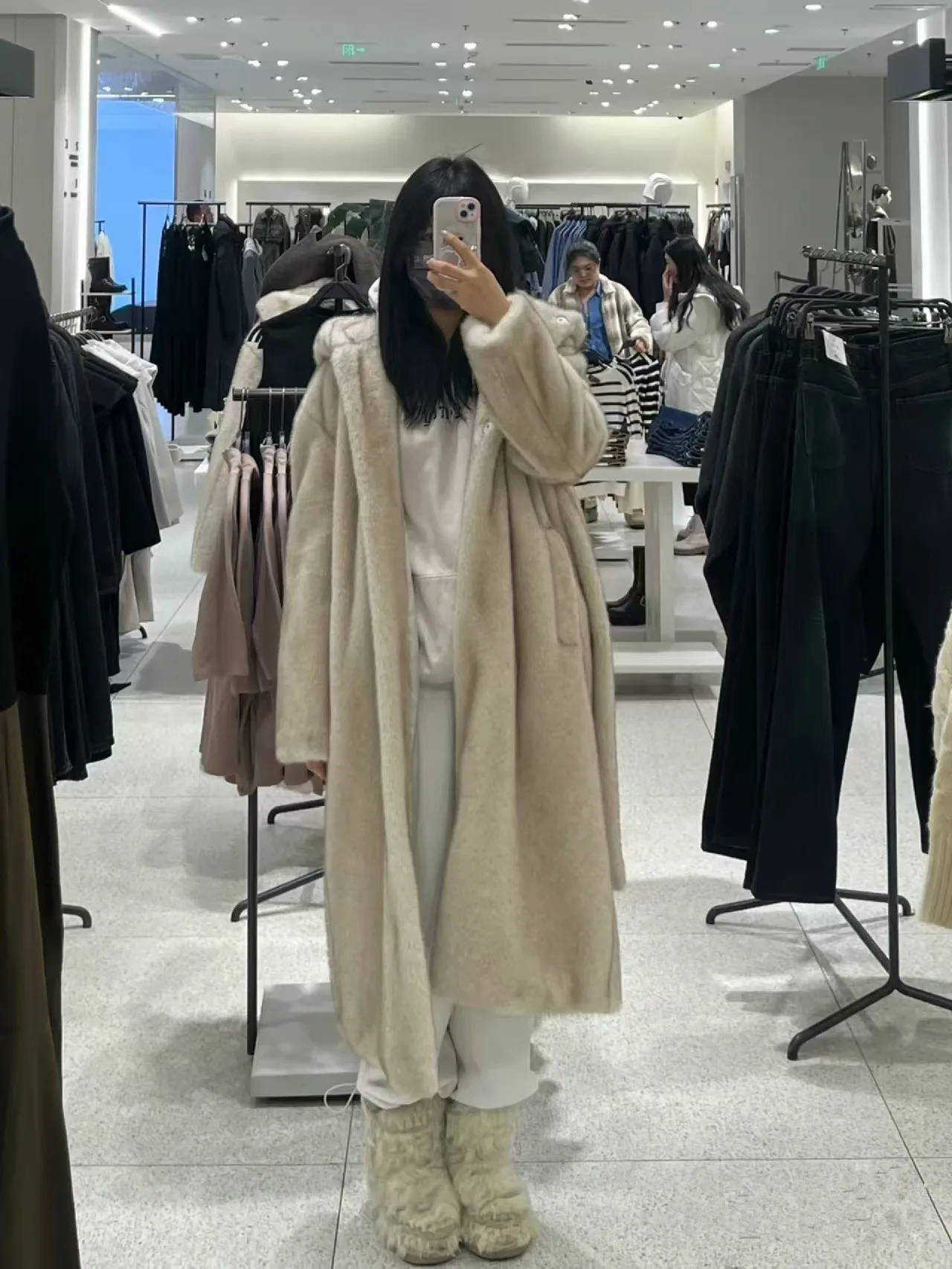 2025 Luxury Brand Hooded Faux Fur Coat Women Plus Long Warm Thick Winter Mink Fur Outerwear High-End Furry Belts Fur Overcoat