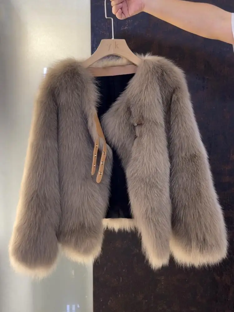 Imitation Fox Fur Grass Coat Short 2025 Autumn/Winter New Women's Korean Version Loose Thicken Fur Small Fragrant Style Top