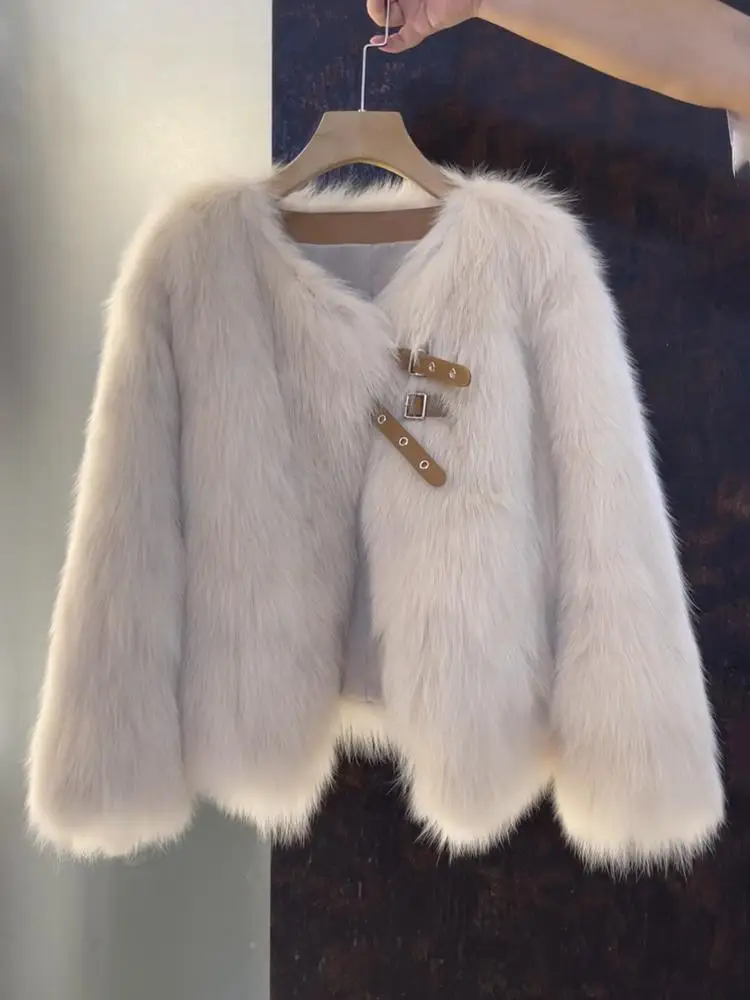 Imitation Fox Fur Grass Coat Short 2025 Autumn/Winter New Women's Korean Version Loose Thicken Fur Small Fragrant Style Top