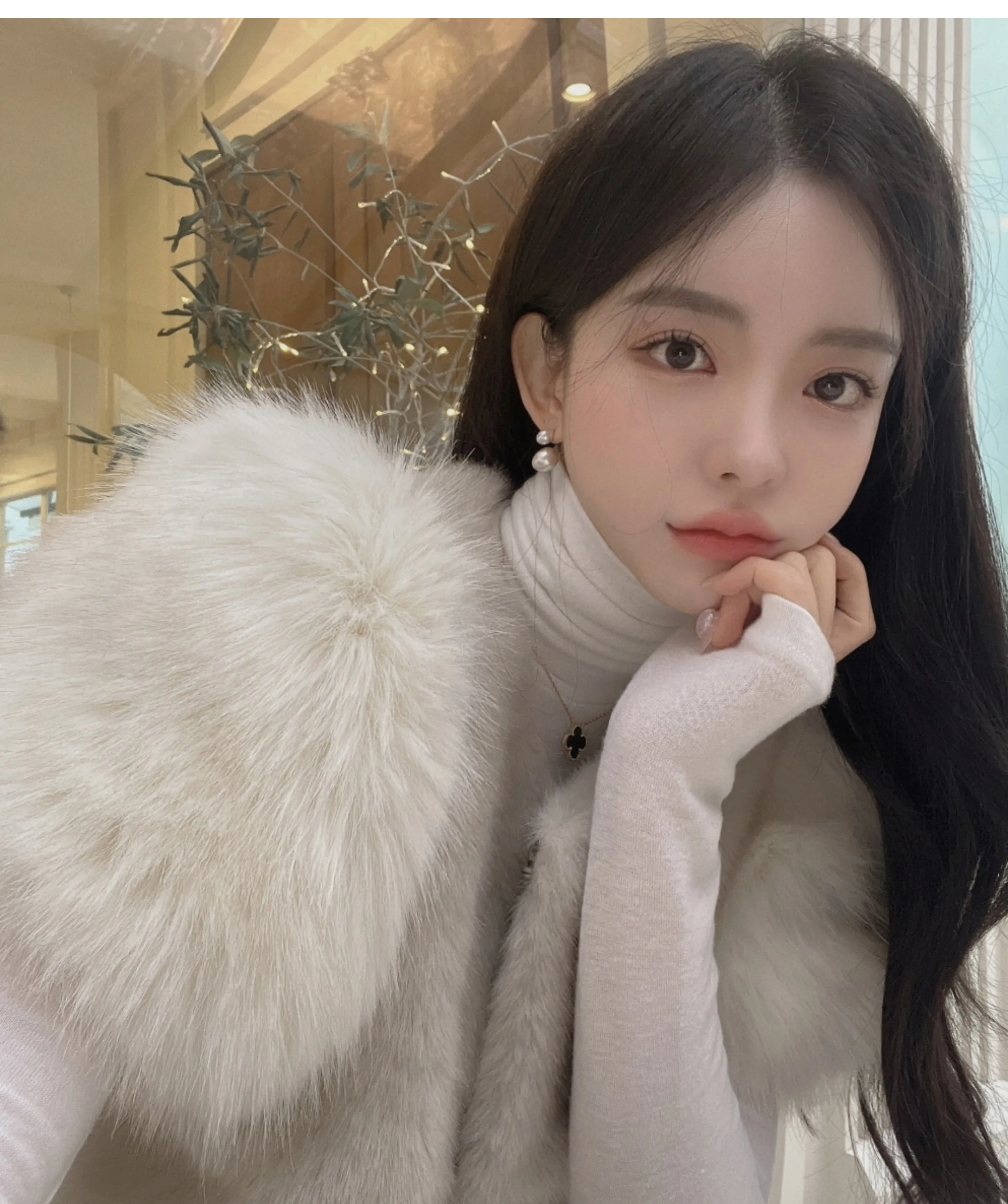 South korea Dongdaemun Autumn and Winter New Retro Sweet Fur Fur Vest Patchwork Heavy Industry Imitation Fox Fur Outerwear Women
