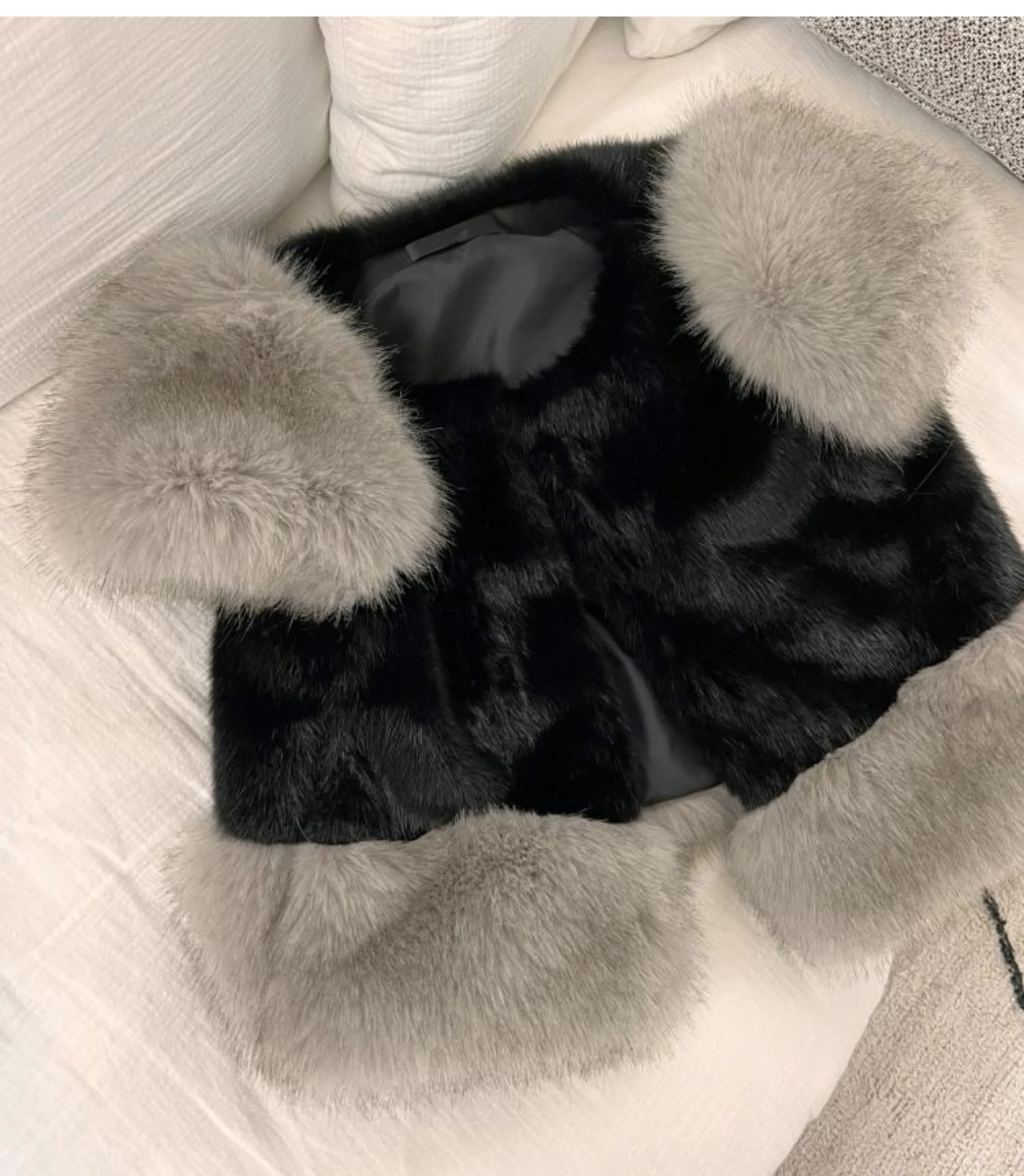 South korea Dongdaemun Autumn and Winter New Retro Sweet Fur Fur Vest Patchwork Heavy Industry Imitation Fox Fur Outerwear Women