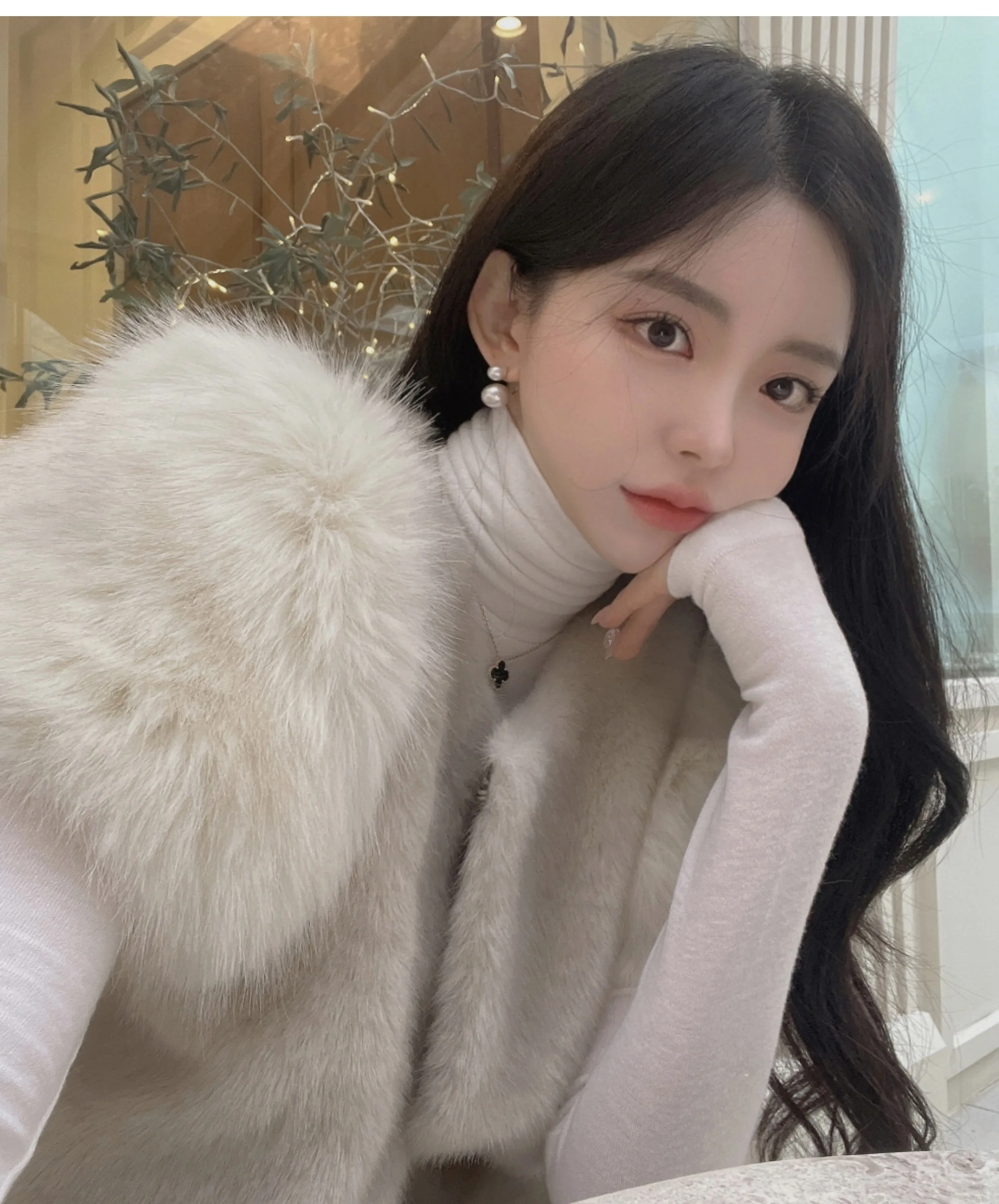 South korea Dongdaemun Autumn and Winter New Retro Sweet Fur Fur Vest Patchwork Heavy Industry Imitation Fox Fur Outerwear Women