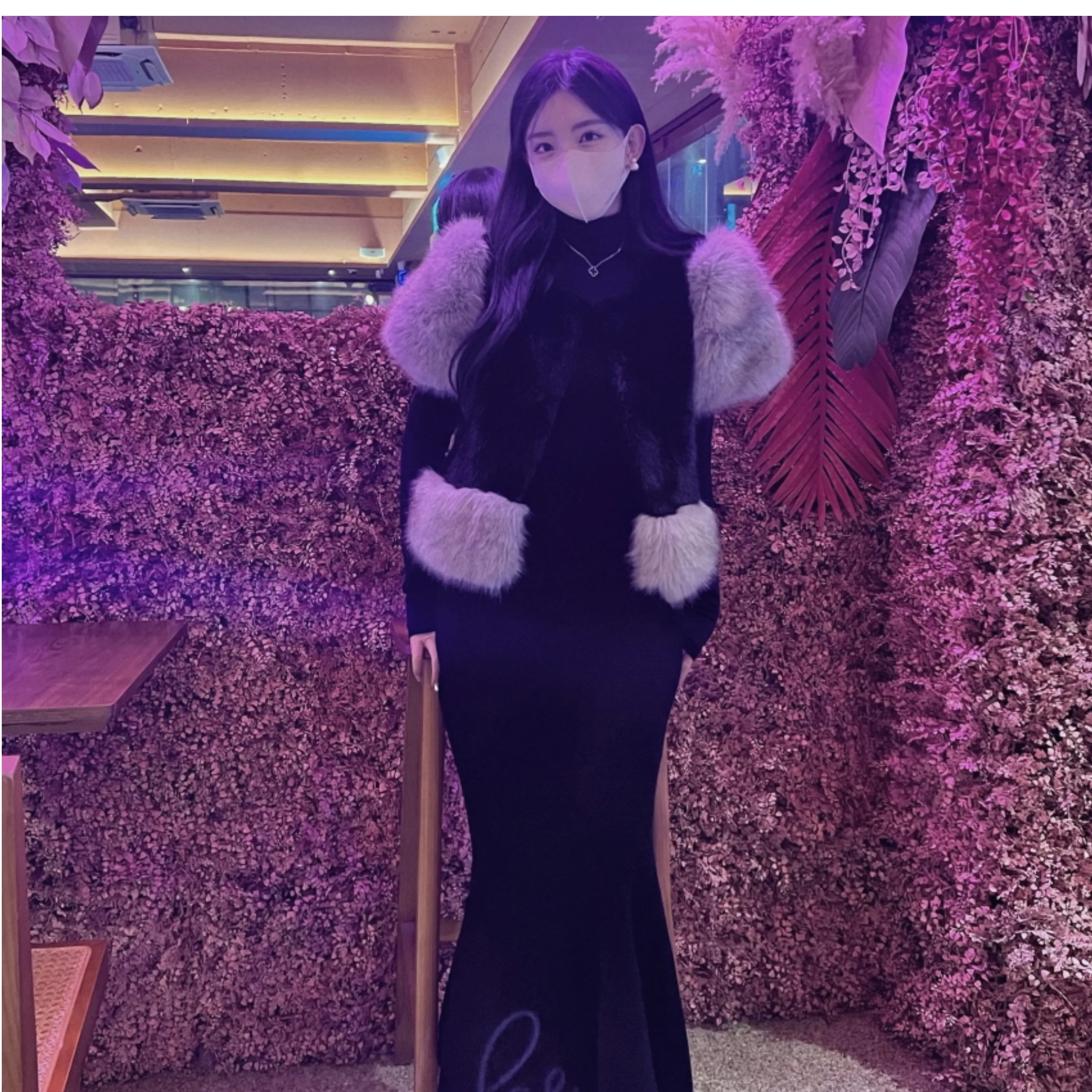 South korea Dongdaemun Autumn and Winter New Retro Sweet Fur Fur Vest Patchwork Heavy Industry Imitation Fox Fur Outerwear Women