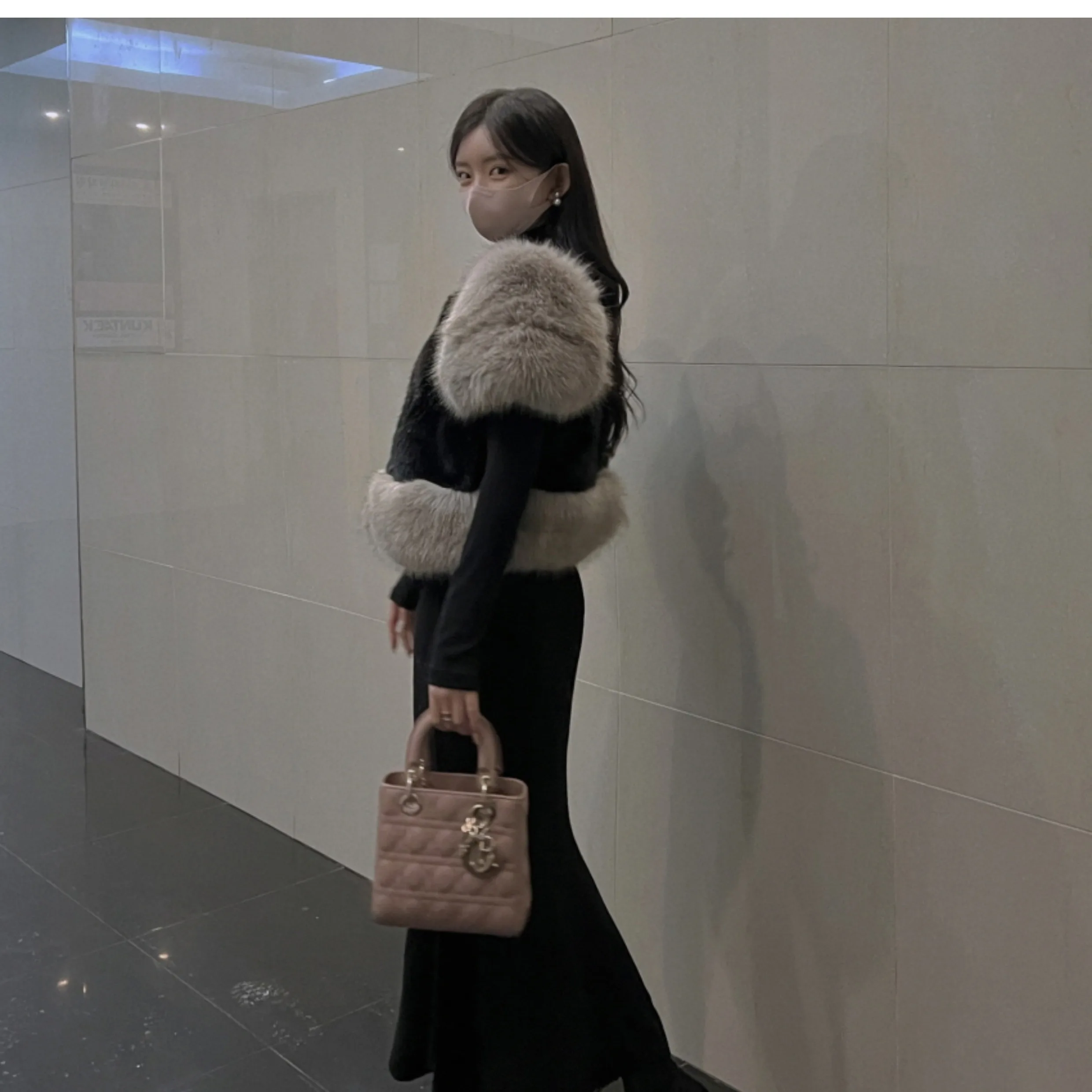South korea Dongdaemun Autumn and Winter New Retro Sweet Fur Fur Vest Patchwork Heavy Industry Imitation Fox Fur Outerwear Women