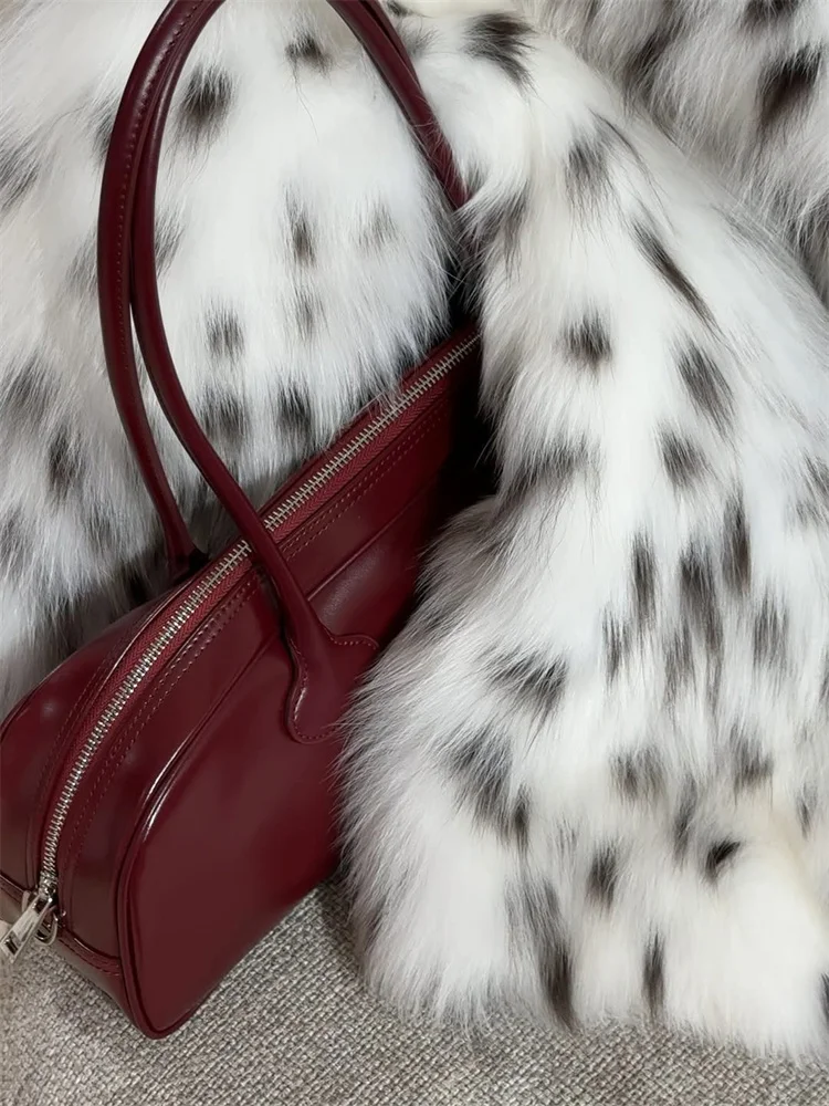 Tossy Leopard Printed Fur Feather Overcoat For Women Winter Loose Contrast Luxury Casual Streetwear Female Fur Feather Coat 2025