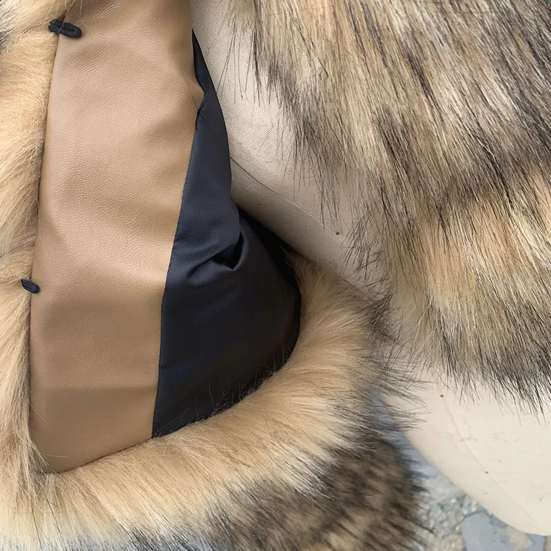 HJQJLJLS 2022 Winter New Arrival Women Crop Faux Raccoon Fur Coat Female Fashion Warm Long Sleeve Fluffy Short Furry Jacket