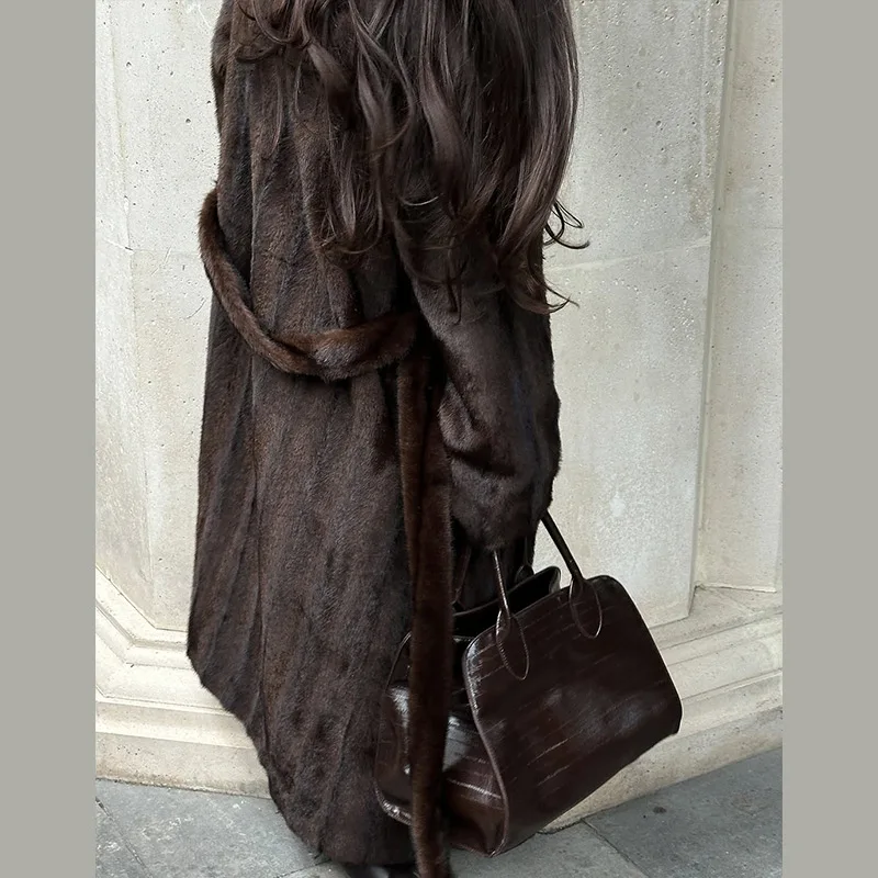 Women Faux Fur Overcoat Luxury Chic Fashion Lapel Long Sleeve Loose Fluffy Coat Lady Winter Warm Elegant Street Outerwear New