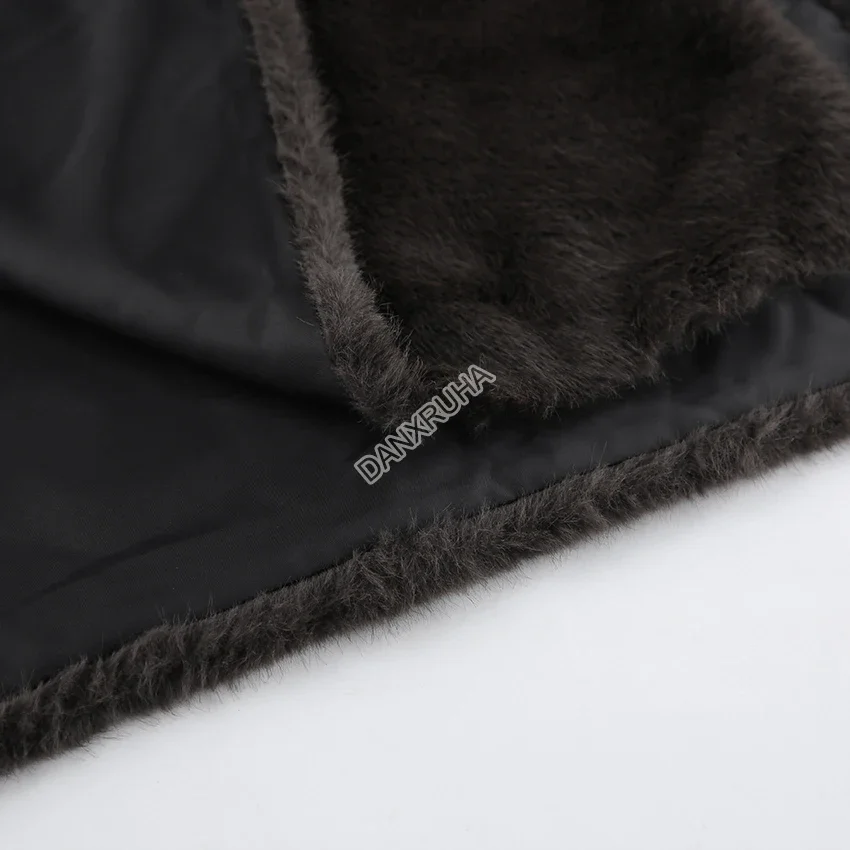DANXRUHA 2026 Fashion Women's Faux Fur Coat Artificial Sable Vest Autumn Winter Turtleneck Eco Mink Fur Tank Tops Sleeveless
