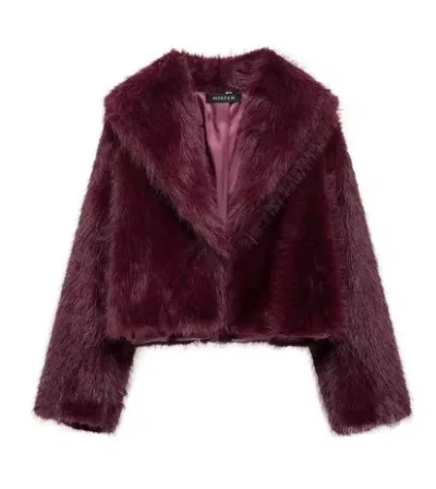 Winter Eco-Friendly Faux Mink Fur Thickened Short Coat Women's Fur Top Artificial Pelt Jacket Warm Cosy Trendy Outerwear