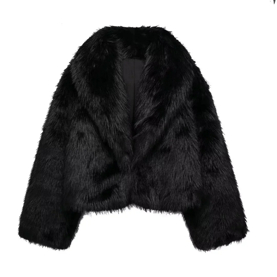 Winter Eco-Friendly Faux Mink Fur Thickened Short Coat Women's Fur Top Artificial Pelt Jacket Warm Cosy Trendy Outerwear