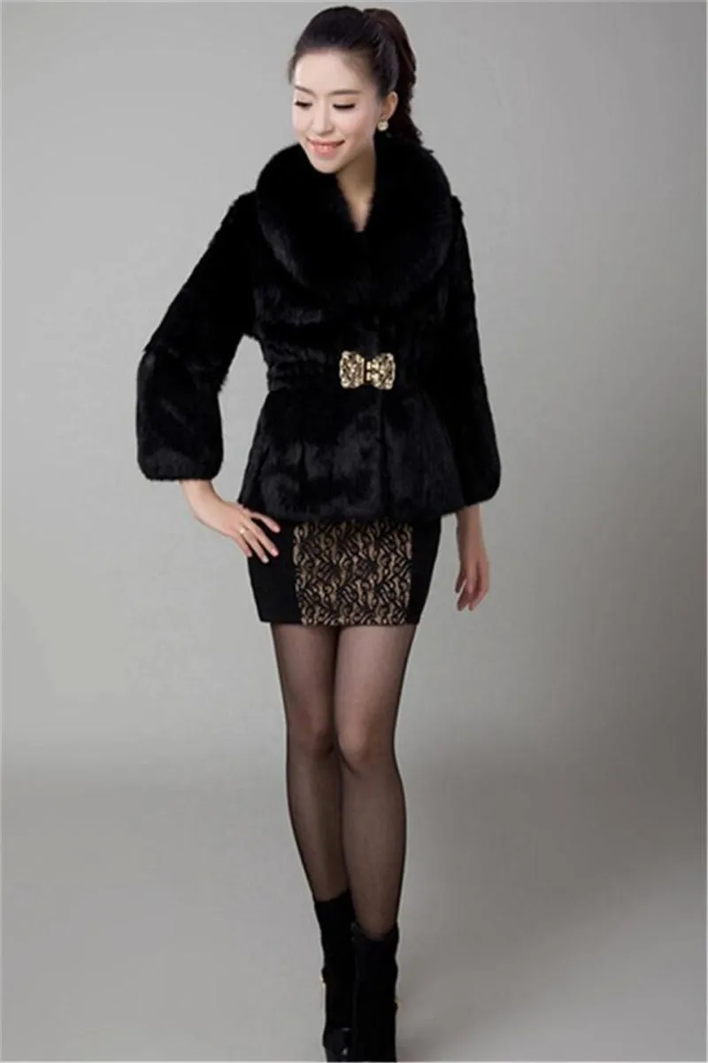 New Short Fur Coat Women Jacket 2026 Autumn Winter Imitation Rabbit Hair Short Korean Loose Thin Large Fur Collar Women Coat
