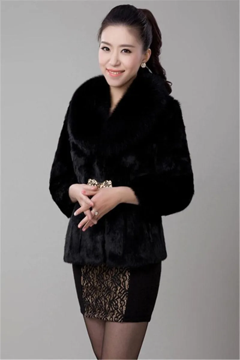 New Short Fur Coat Women Jacket 2026 Autumn Winter Imitation Rabbit Hair Short Korean Loose Thin Large Fur Collar Women Coat