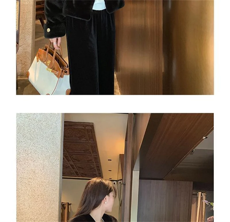Women's Coat  Women's fur Coat New Fashion Mink fur Coat Women's Autumn and Winter new Fur Short Ladies Wind Chaebol Daughter
