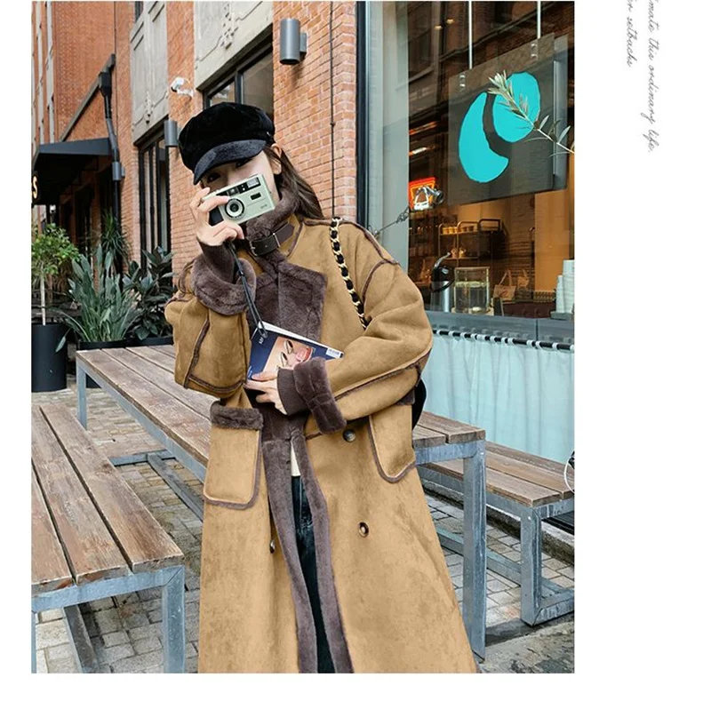 Imitation Fur Coat For Women's Winter 2026 New Suede Lamb Fur Loose And Slimming Thicken Long fur Jacket wool Suede Velvet Coat
