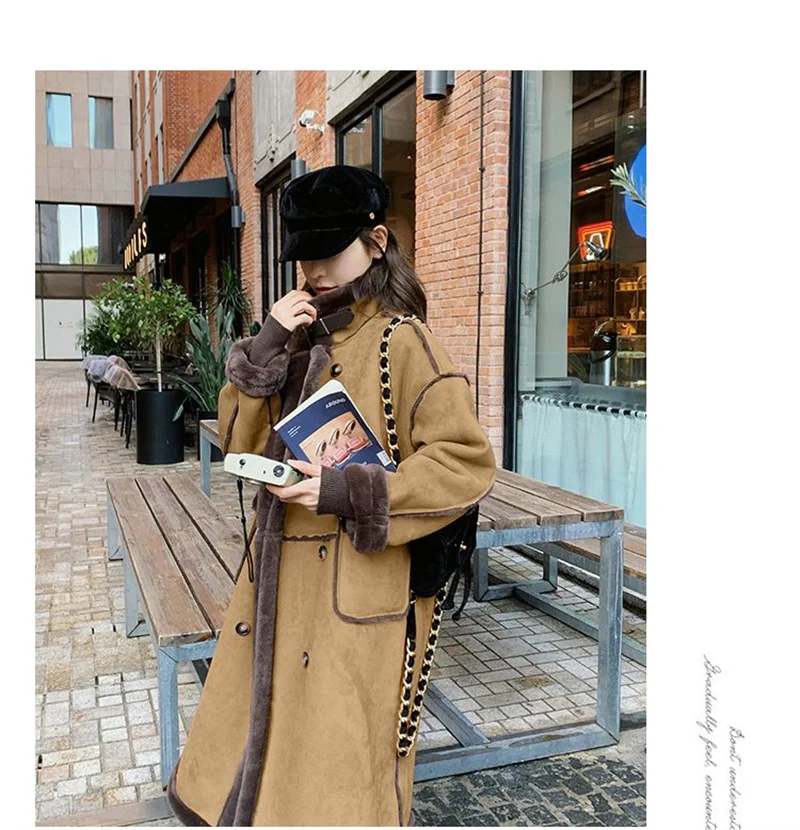 Imitation Fur Coat For Women's Winter 2026 New Suede Lamb Fur Loose And Slimming Thicken Long fur Jacket wool Suede Velvet Coat