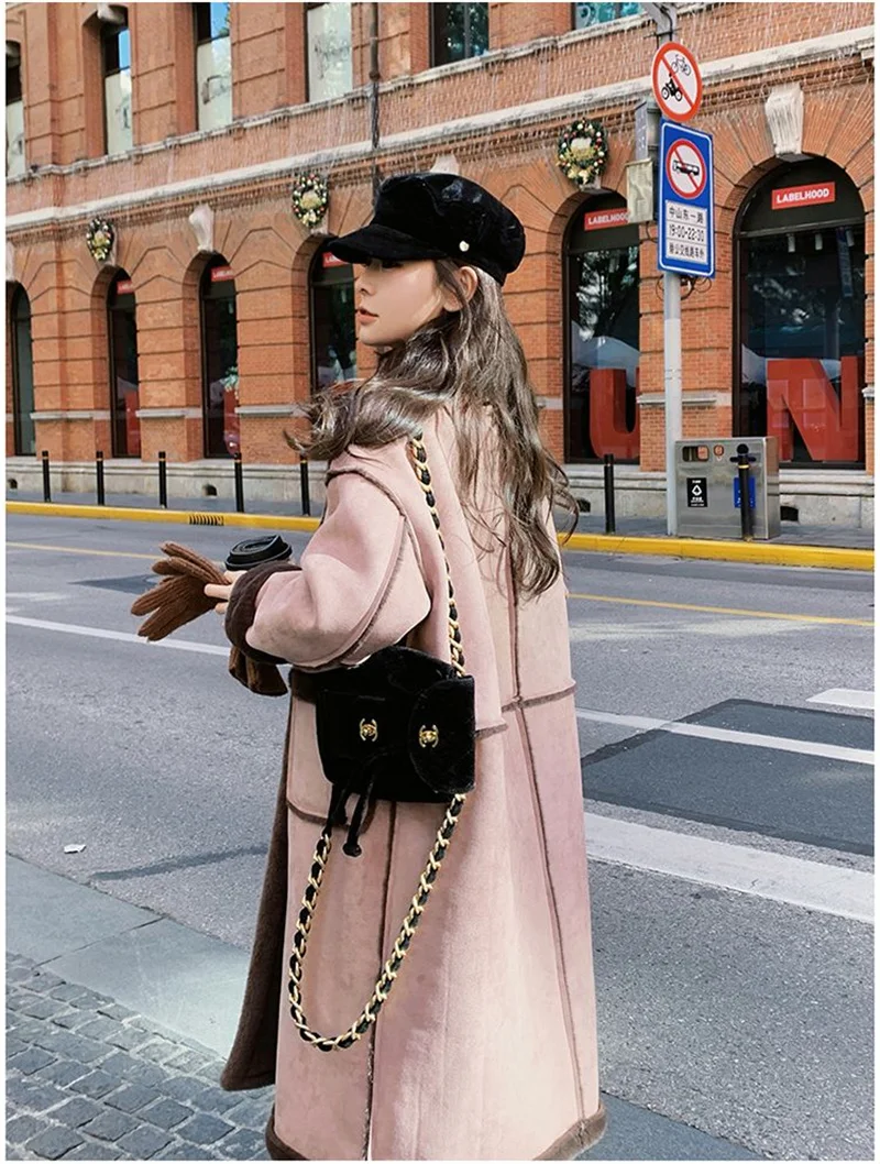 Imitation Fur Coat For Women's Winter 2026 New Suede Lamb Fur Loose And Slimming Thicken Long fur Jacket wool Suede Velvet Coat