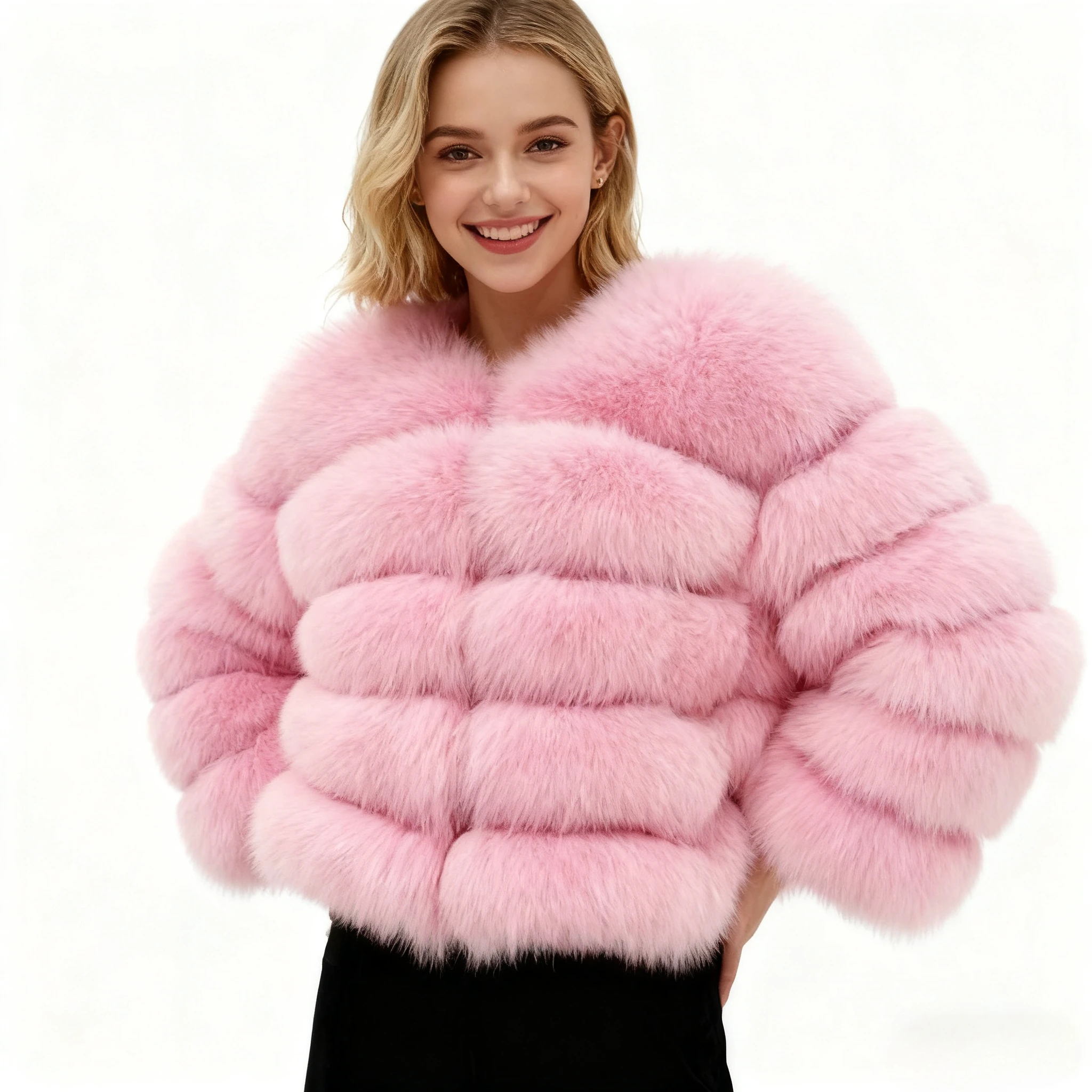 Autumn Winter Faux Fur Fox Coats Women Short Yellow Coat Jackets Elegant Jacket Punk Outerwear Party White Thick Warm Y2k Coats