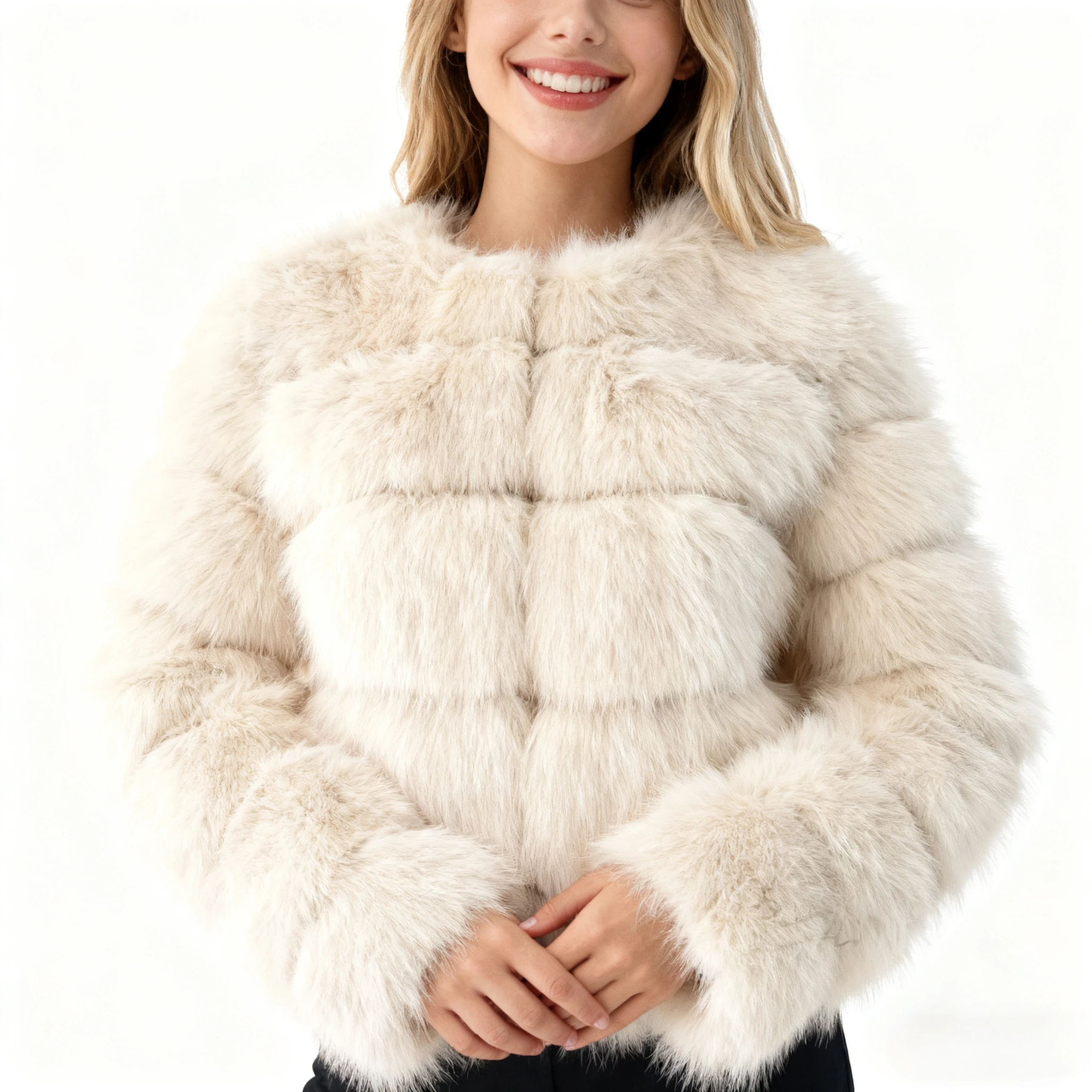 Autumn Winter Faux Fur Fox Coats Women Short Yellow Coat Jackets Elegant Jacket Punk Outerwear Party White Thick Warm Y2k Coats