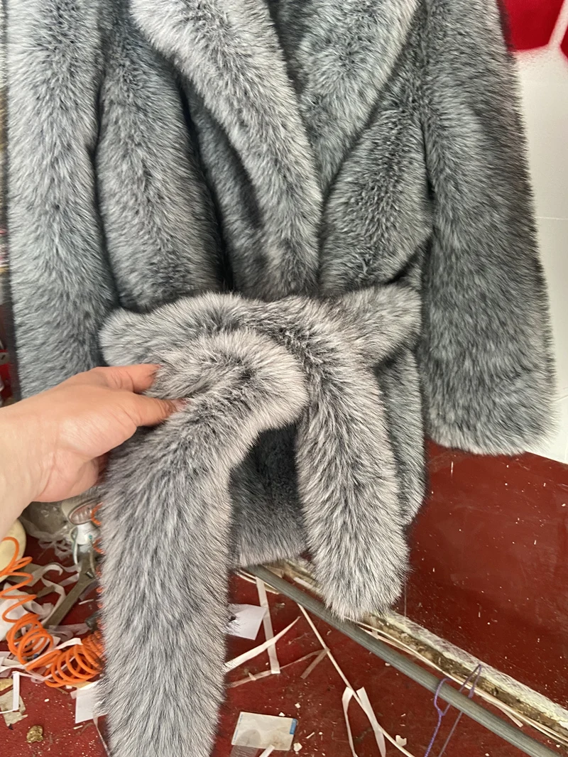 HOOOFUR New Silver Fox Fur Faux Feather Underwear Women'S Fake Fur Coat Sexy Fur Skirt Styles Can Be Customized Plus size