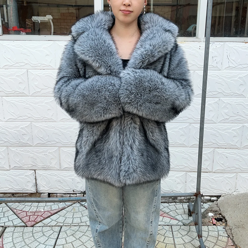 HOOOFUR New Silver Fox Fur Faux Feather Underwear Women'S Fake Fur Coat Sexy Fur Skirt Styles Can Be Customized Plus size