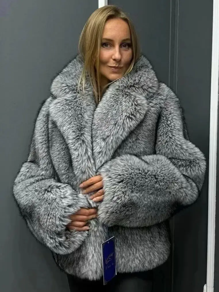 HOOOFUR New Silver Fox Fur Faux Feather Underwear Women'S Fake Fur Coat Sexy Fur Skirt Styles Can Be Customized Plus size