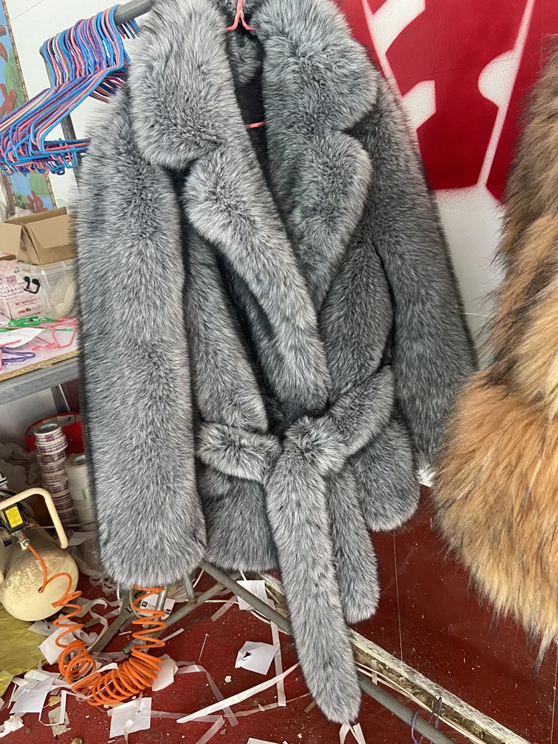 HOOOFUR New Silver Fox Fur Faux Feather Underwear Women'S Fake Fur Coat Sexy Fur Skirt Styles Can Be Customized Plus size