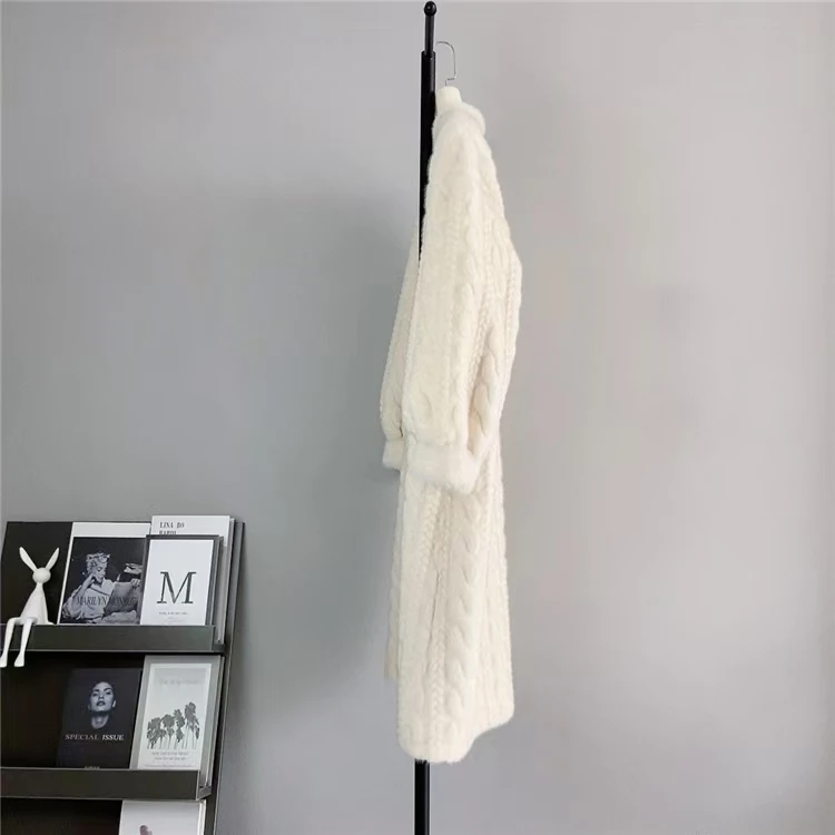 Women Fur Cardigan Thickened Long2025Spring And Autumn V-neck Jacket Female Loose Simple Leisure With Buttons Faux Fur Mink Coat