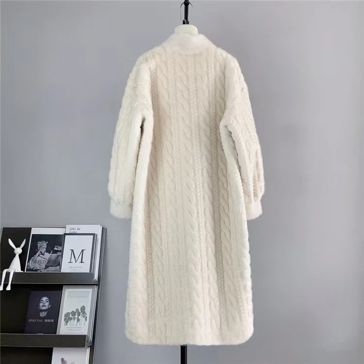 Women Fur Cardigan Thickened Long2025Spring And Autumn V-neck Jacket Female Loose Simple Leisure With Buttons Faux Fur Mink Coat
