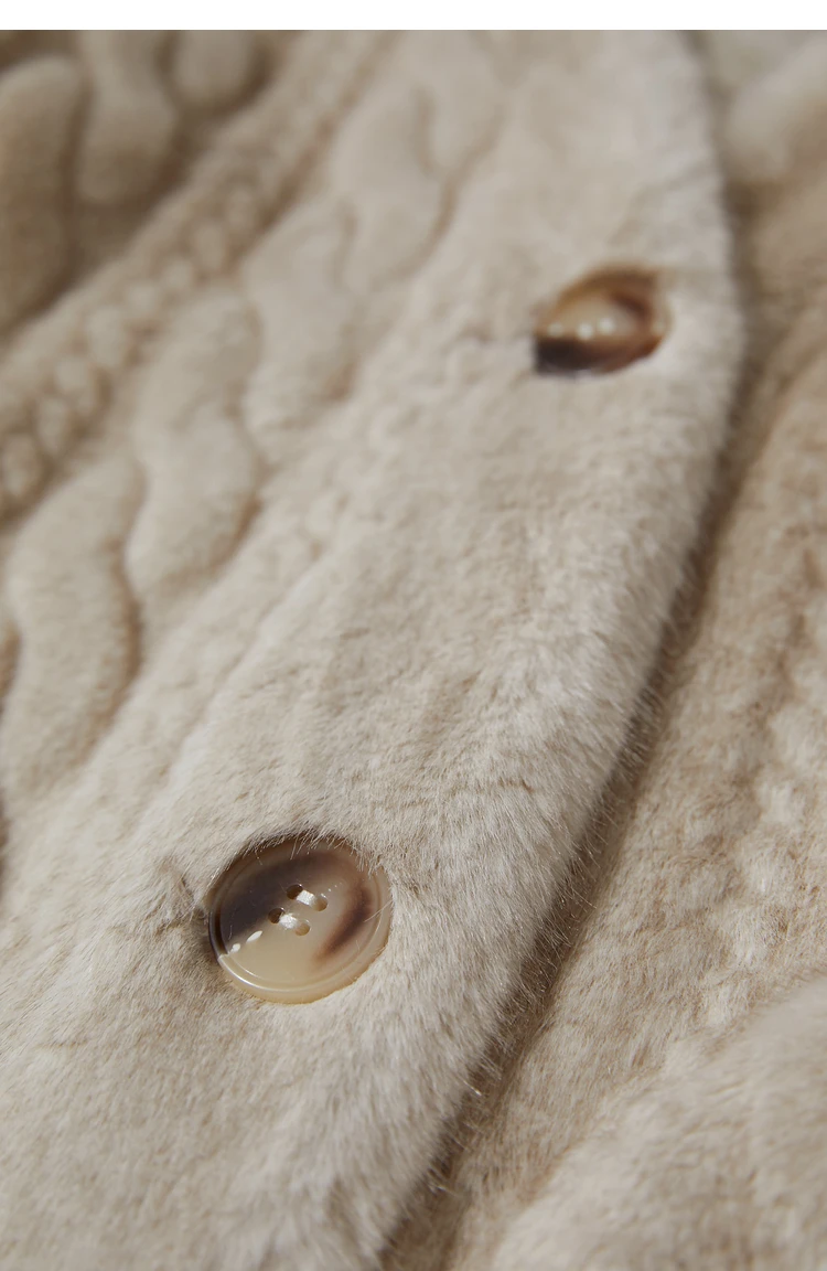 Women Fur Cardigan Thickened Long2025Spring And Autumn V-neck Jacket Female Loose Simple Leisure With Buttons Faux Fur Mink Coat