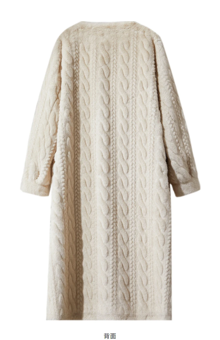 Women Fur Cardigan Thickened Long2025Spring And Autumn V-neck Jacket Female Loose Simple Leisure With Buttons Faux Fur Mink Coat