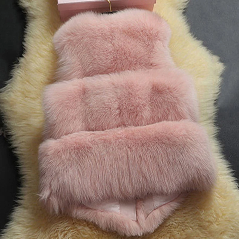 HJQJLJLS 2022 Autumn Winter Thick Warm Faux Fur Vest Women High Quality Fashion O-Neck Short Fur Coat Female Jacket Fuzzy Coat